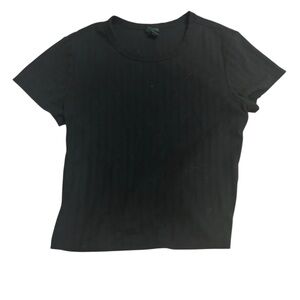 wild fable Black Ribbed Short Sleeve Tee